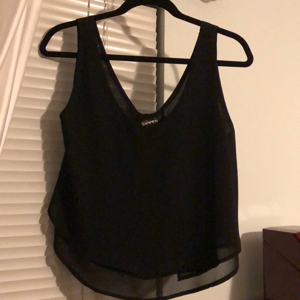 Black Chiffon Tank Top Size Small